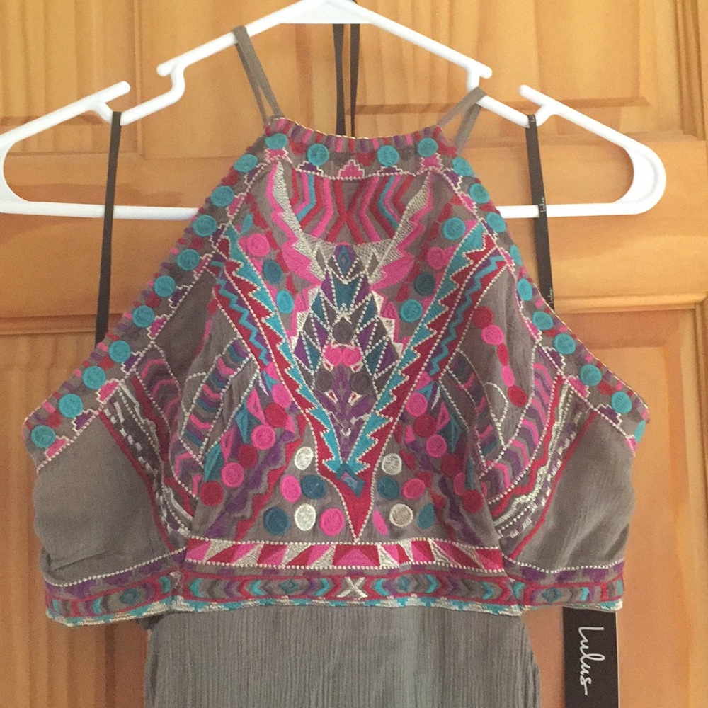 NWT Gorgeous Lulu’s Maxi Halter Dress